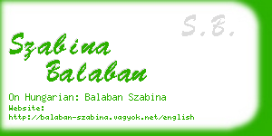 szabina balaban business card